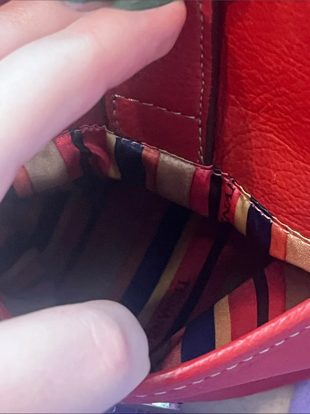 Tignanello Leather Red Leather Tote Bag